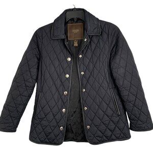XS Coach Nylon Sweater Jacket Quilt Snap  XS GUC pockets Lightweight